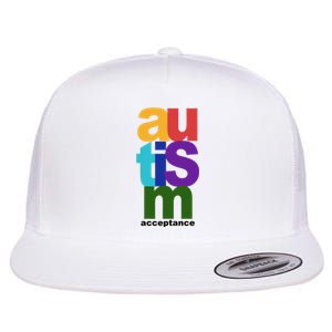 Autism Acceptance Colorful Flat Bill Trucker Hat