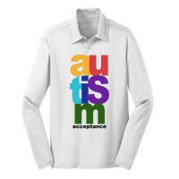 Autism Acceptance Colorful Silk Touch Performance Long Sleeve Polo