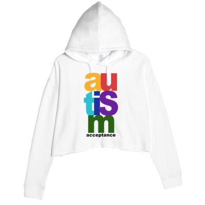 Autism Acceptance Colorful Crop Fleece Hoodie