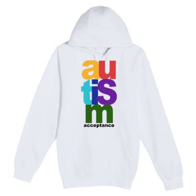 Autism Acceptance Colorful Premium Pullover Hoodie