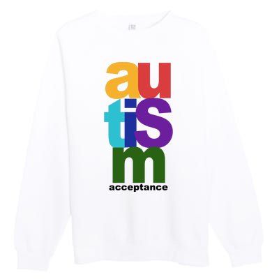 Autism Acceptance Colorful Premium Crewneck Sweatshirt