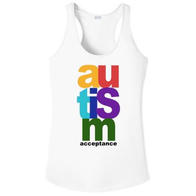 Autism Acceptance Colorful Ladies PosiCharge Competitor Racerback Tank