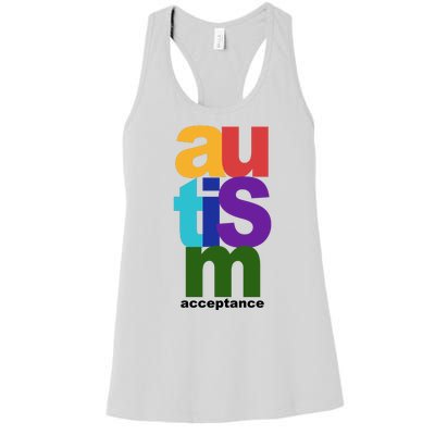 Autism Acceptance Colorful Women's Racerback Tank