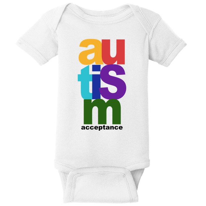 Autism Acceptance Colorful Baby Bodysuit
