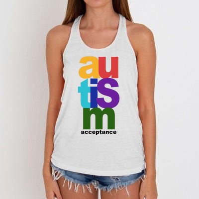 Autism Acceptance Colorful Women's Knotted Racerback Tank