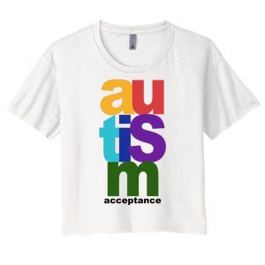 Autism Acceptance Colorful Women's Crop Top Tee