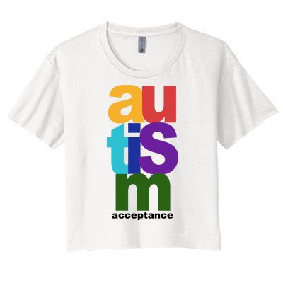 Autism Acceptance Colorful Women's Crop Top Tee