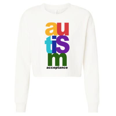 Autism Acceptance Colorful Cropped Pullover Crew