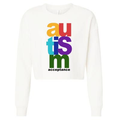 Autism Acceptance Colorful Cropped Pullover Crew