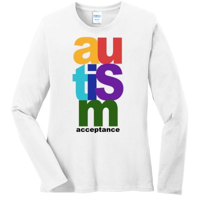 Autism Acceptance Colorful Ladies Long Sleeve Shirt