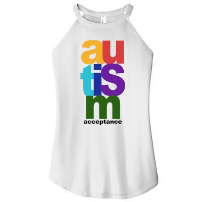 Autism Acceptance Colorful Women's Perfect Tri Rocker Tank