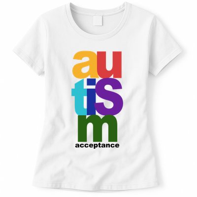 Autism Acceptance Colorful Womens T-Shirt