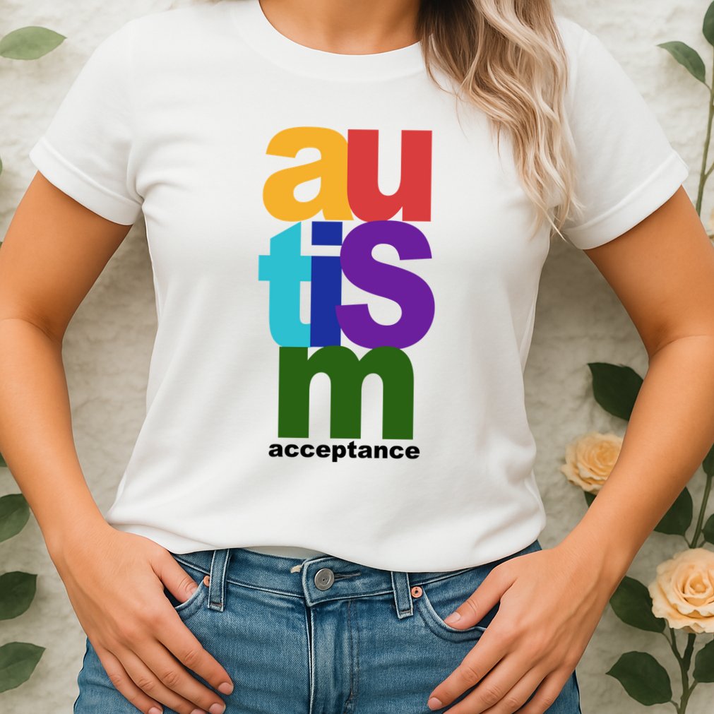 Autism Acceptance Colorful Womens T-Shirt