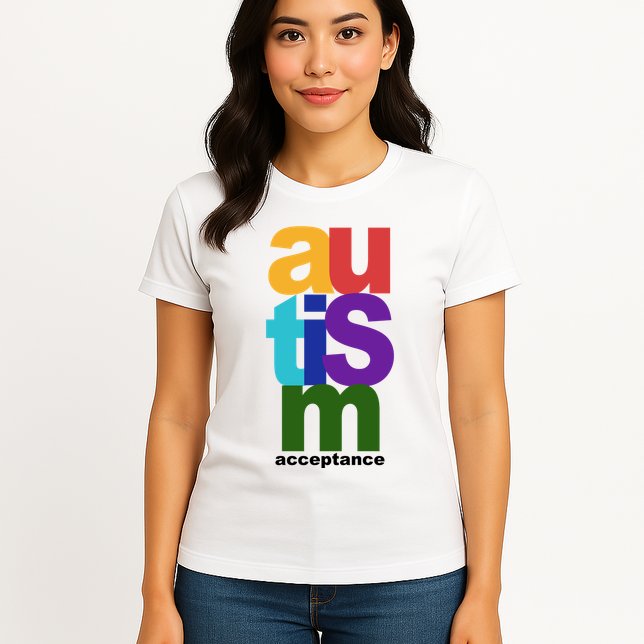 Autism Acceptance Colorful Womens T-Shirt