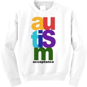 Autism Acceptance Colorful Kids Sweatshirt