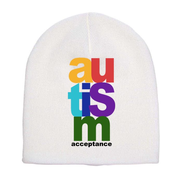 Autism Acceptance Colorful Short Acrylic Beanie