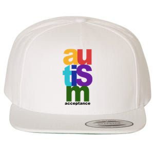 Autism Acceptance Colorful Wool Snapback Cap