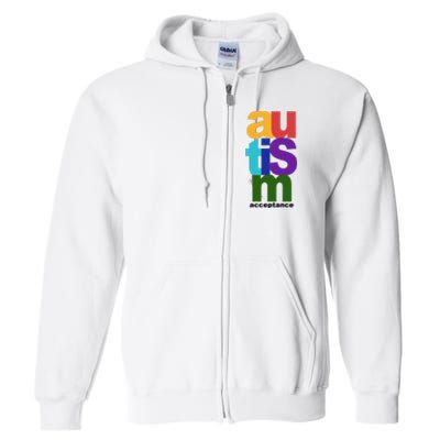 Autism Acceptance Colorful Full Zip Hoodie