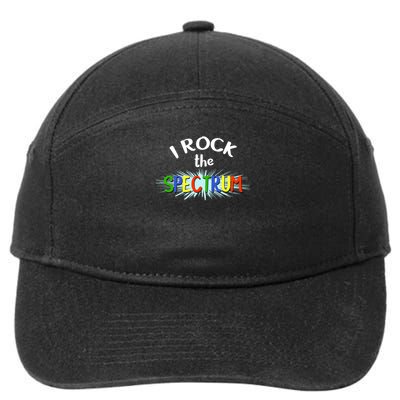 Autism Awareness Cute Gif I Rock The Spectrum Gift 7-Panel Snapback Hat