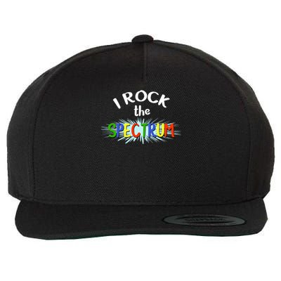 Autism Awareness Cute Gif I Rock The Spectrum Gift Wool Snapback Cap