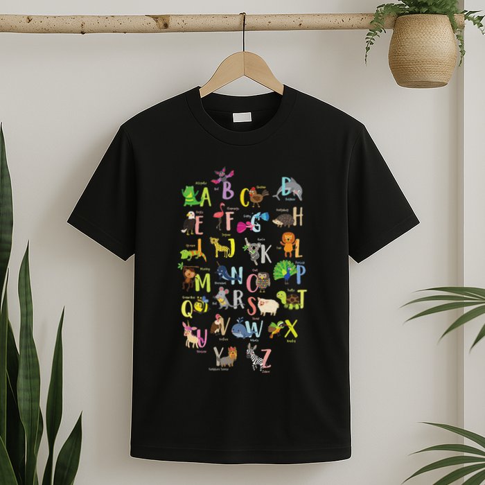 Alphabet Animals Cute Abcs Learning Study Learn Letters T-Shirt