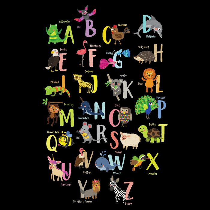Alphabet Animals Cute Abcs Learning Study Learn Letters Mousepad