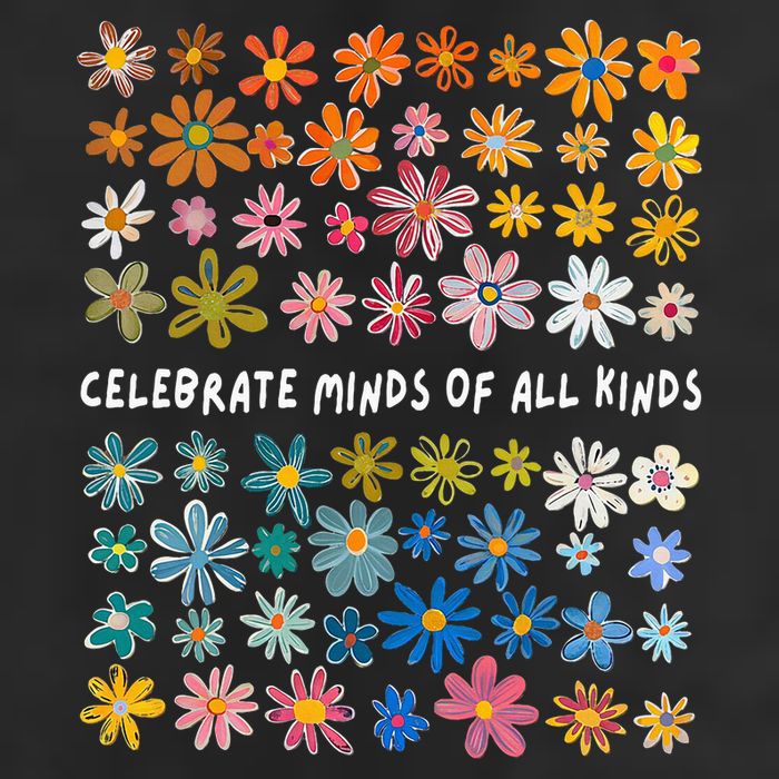 Autism Awareness Celebrate Minds Of All Kinds Wildflower 7 Panel Mesh Trucker Snapback Hat