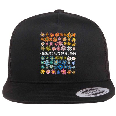 Autism Awareness Celebrate Minds Of All Kinds Wildflower Flatbill Hat