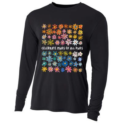 Autism Awareness Celebrate Minds Of All Kinds Wildflower Cooling Performance Long Sleeve Crew