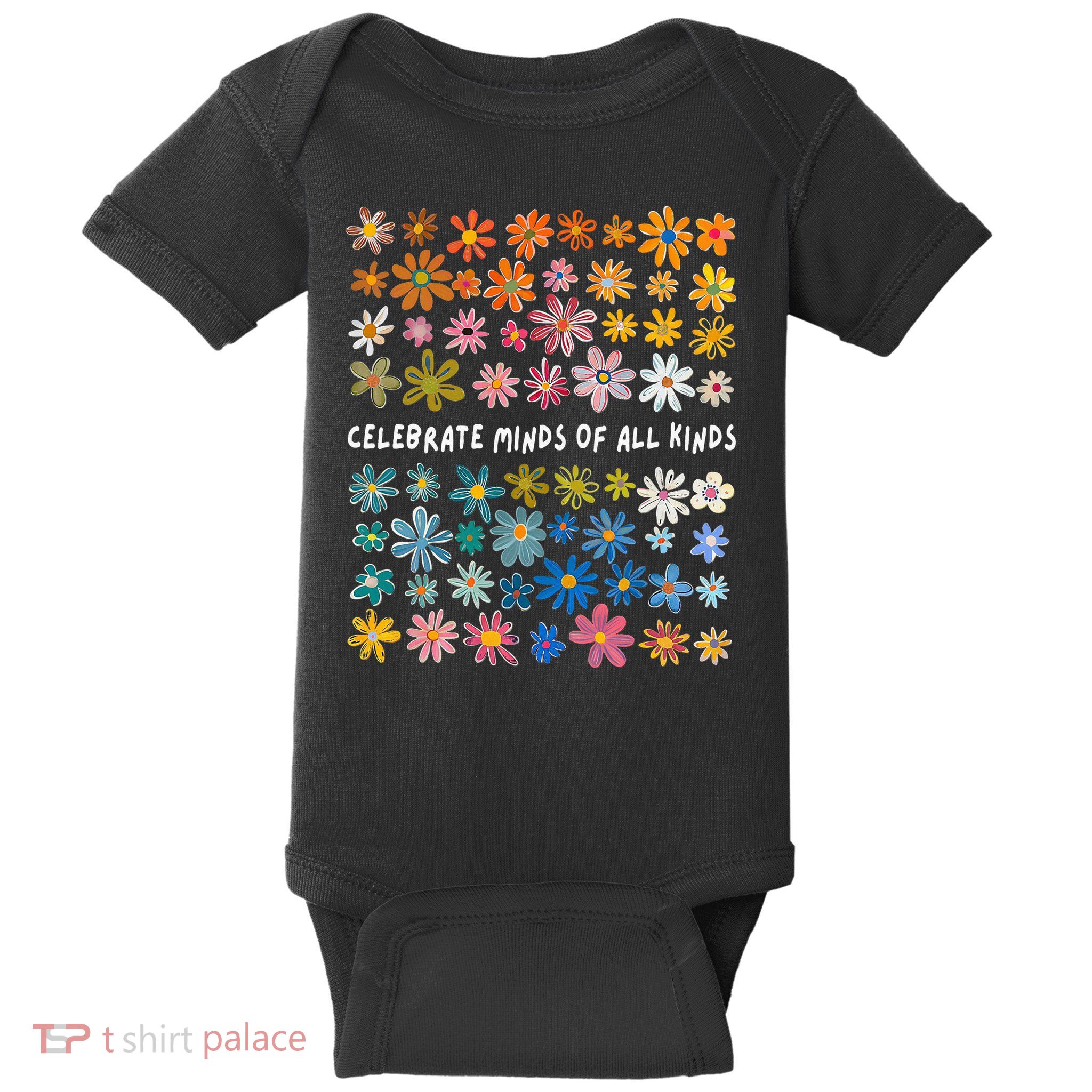 Autism Awareness Celebrate Minds Of All Kinds Wildflower Baby Bodysuit