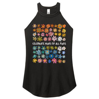 Autism Awareness Celebrate Minds Of All Kinds Wildflower Women's Perfect Tri Rocker Tank