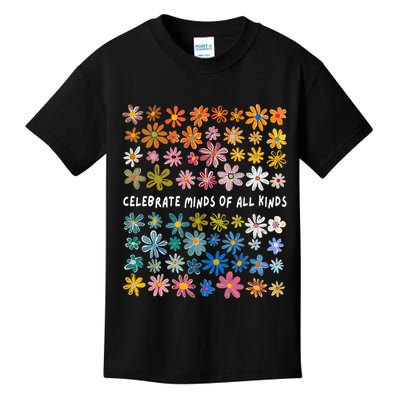 Autism Awareness Celebrate Minds Of All Kinds Wildflower Kids T-Shirt