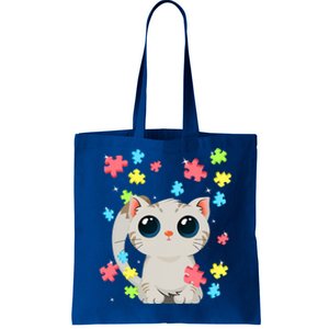 Autism Awareness Cute Cat Kitten Color Puzzles Balloons Great Gift Tote Bag