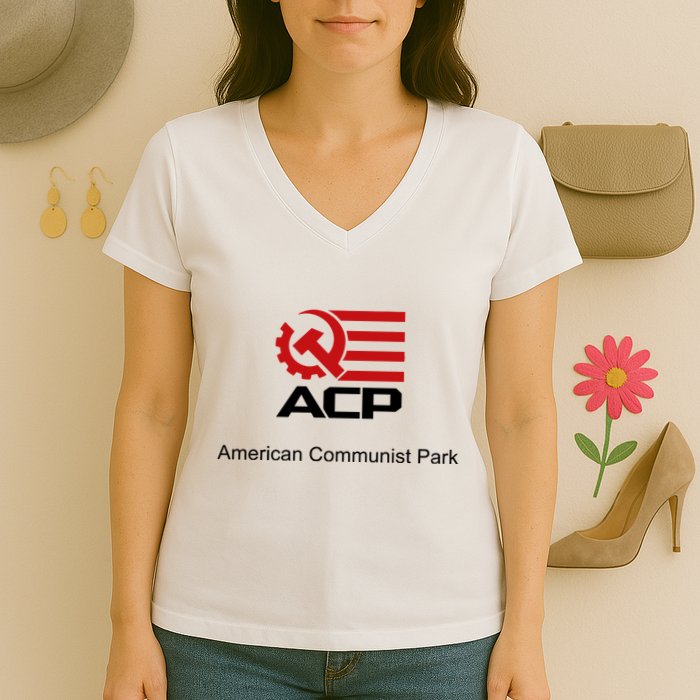 Acp American Communist Party Women's V-Neck T-Shirt