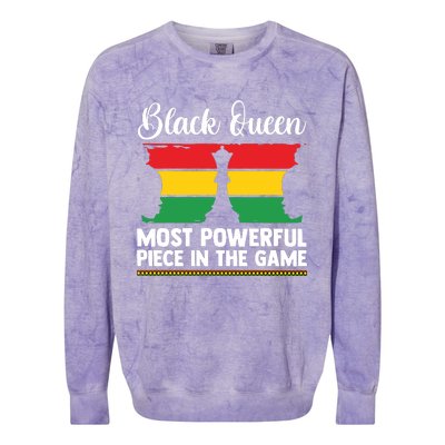 African American Chess Black Queen The Most Powerful Piece In The Game Colorblast Crewneck Sweatshirt