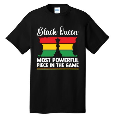 African American Chess Black Queen The Most Powerful Piece In The Game Tall T-Shirt