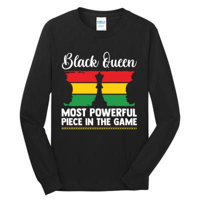 African American Chess Black Queen The Most Powerful Piece In The Game Tall Long Sleeve T-Shirt