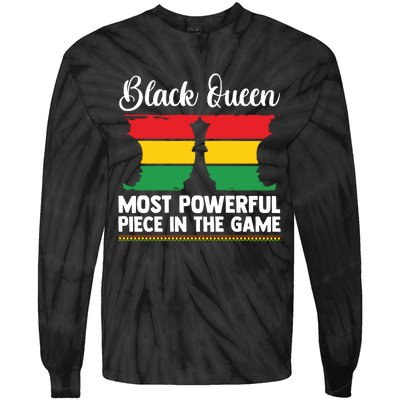 African American Chess Black Queen The Most Powerful Piece In The Game Tie-Dye Long Sleeve Shirt