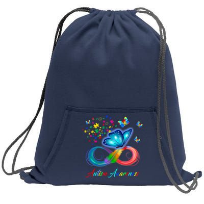 Autism Awareness Colorful Butterfly Sweatshirt Cinch Pack Bag