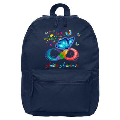 Autism Awareness Colorful Butterfly 16 in Basic Backpack