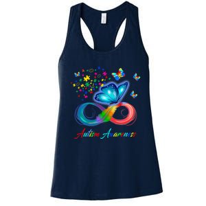 Autism Awareness Colorful Butterfly Women's Racerback Tank