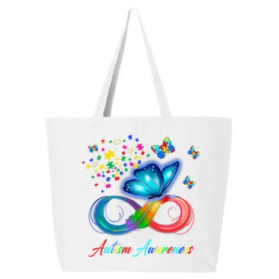 Autism Awareness Colorful Butterfly 25L Jumbo Tote