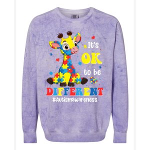 Autism Awareness Cute Giraffe Animals Cute Gift Colorblast Crewneck Sweatshirt