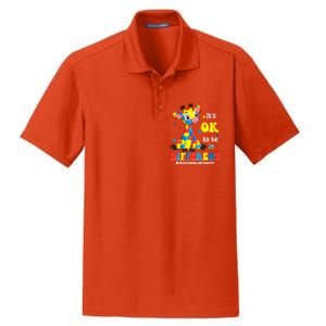 Autism Awareness Cute Giraffe Animals Cute Gift Dry Zone Grid Polo