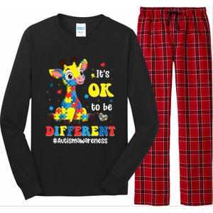 Autism Awareness Cute Giraffe Animals Cute Gift Long Sleeve Pajama Set