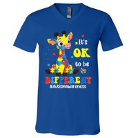 Autism Awareness Cute Giraffe Animals Cute Gift V-Neck T-Shirt