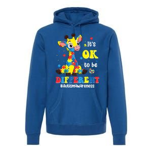 Autism Awareness Cute Giraffe Animals Cute Gift Premium Hoodie