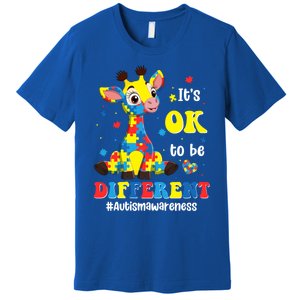 Autism Awareness Cute Giraffe Animals Cute Gift Premium T-Shirt