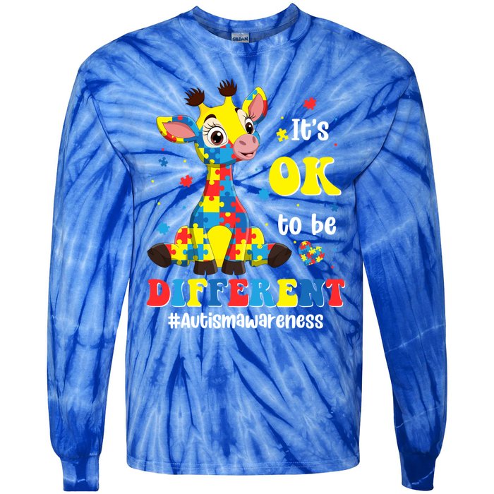 Autism Awareness Cute Giraffe Animals Cute Gift Tie-Dye Long Sleeve Shirt