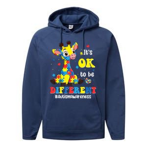 Autism Awareness Cute Giraffe Animals Cute Gift Performance Fleece Hoodie